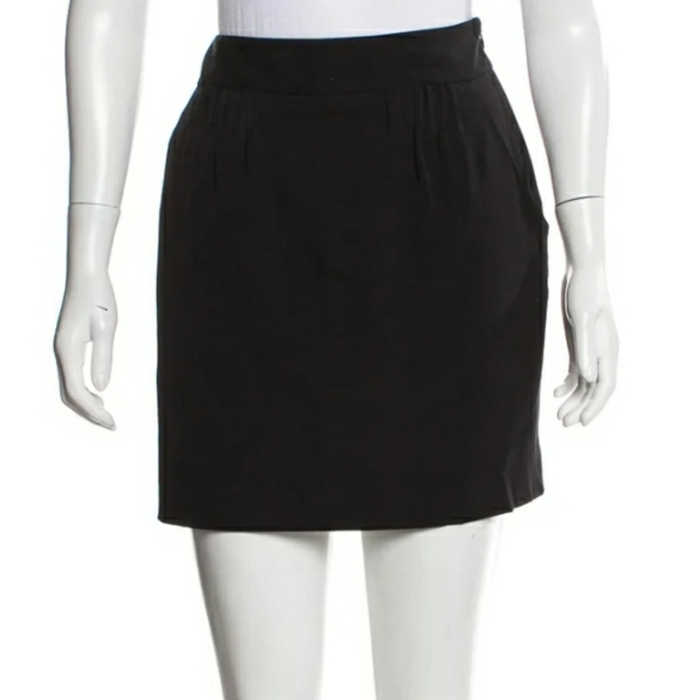Theory Silk Black Mini Skirt